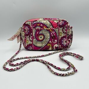 Vera Bradley Mini Crossbody Chain Bag Paisley Meets Plaid Retired Pattern